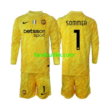Fotballdrakt Inter Milan Yann Sommer 1 Keeper Barn Bortetrøye 2024-2025 Langermet